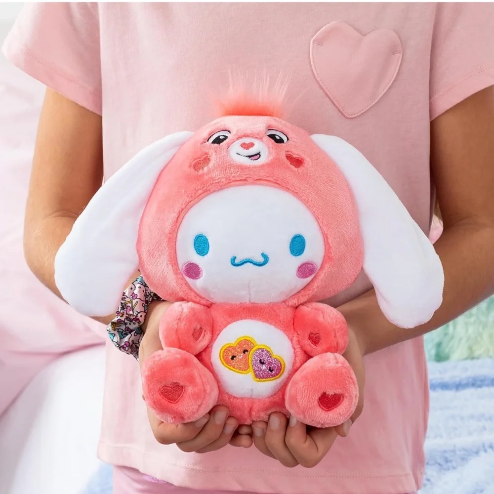 Sanrio Hello Kitty Cinnamoroll Dressed As Care Bear Love-a-Lot Bear Plush